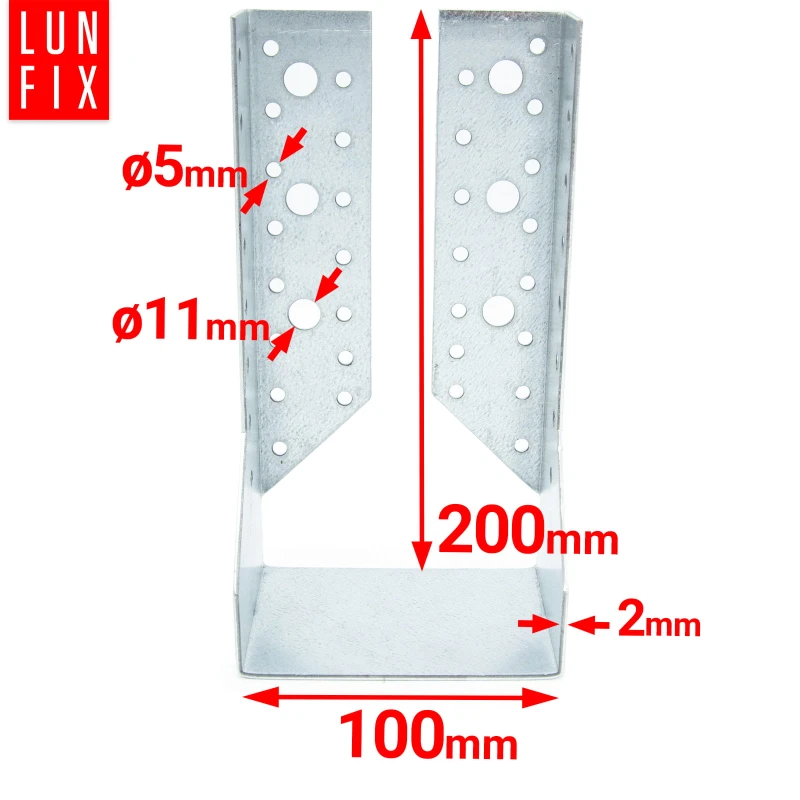 Závěs trámu 100x200x2 mm dělená botka