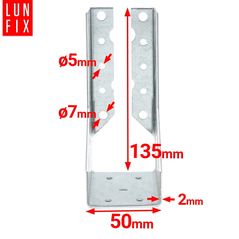 Závěs trámu 50x135x2 mm dělená botka