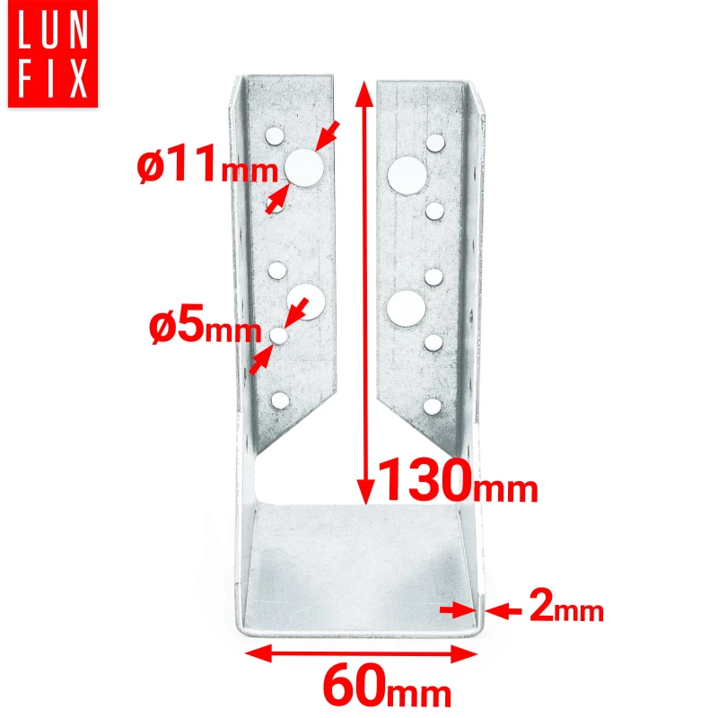 Závěs trámu 60x130x2 mm dělená botka