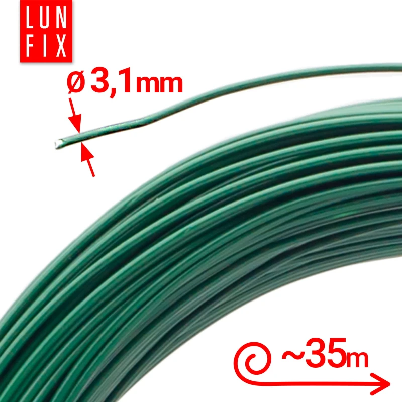 Napínací drát zelený pozinkovaný povlečený PVC 3,1 mm 35 m