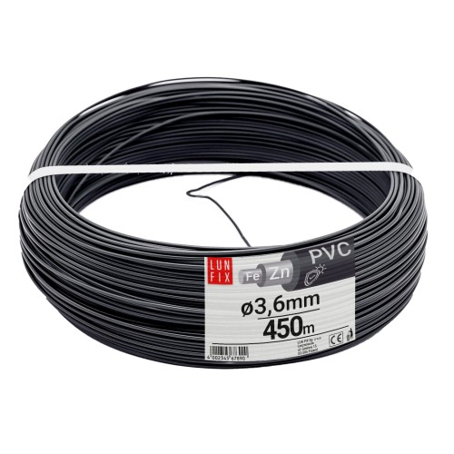 Napínací drát šedý pozinkovaný povlečený PVC 3,6 mm 450 m