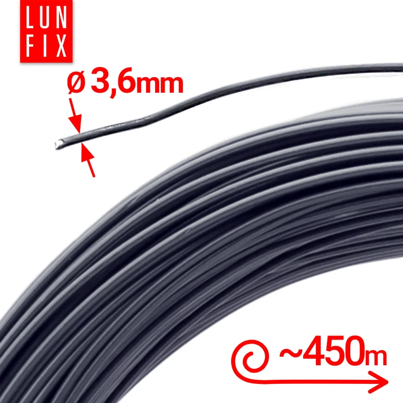 Napínací drát šedý pozinkovaný povlečený PVC 3,6 mm 450 m