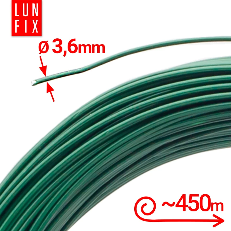 Napínací drát zelený pozinkovaný povlečený PVC 3,6 mm 450 m