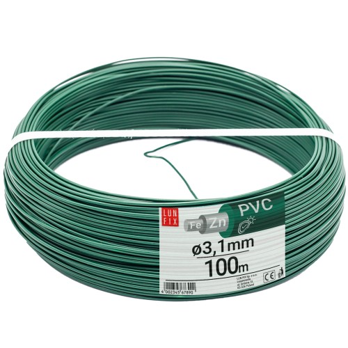 Napínací drát zelený pozinkovaný povlečený PVC 3,1 mm 100 m