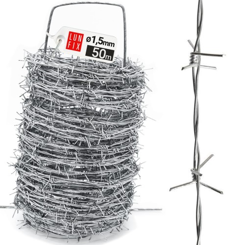 Ostnatý drát v roli 50m fi 1,5mm dvoužilový