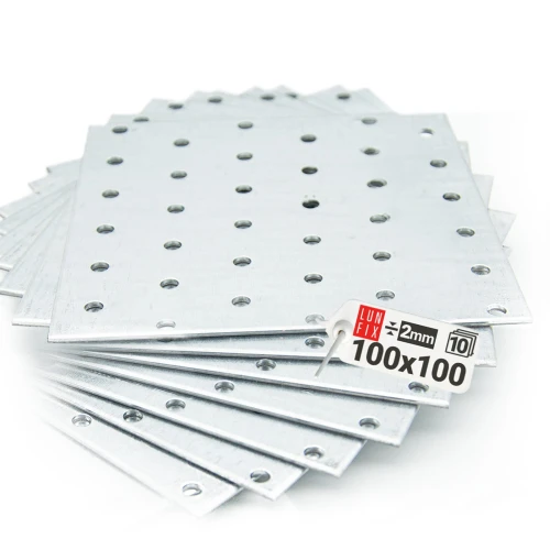 Perforovaná spojovací deska 100x100x2 10 Ks.