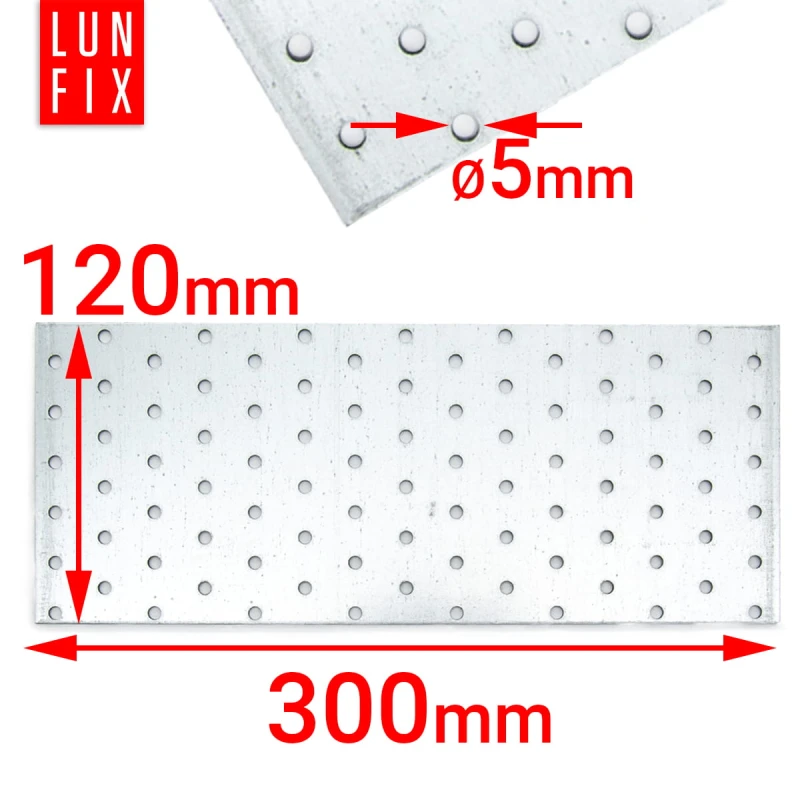 Perforovaná spojovací deska 120x300 1ks.