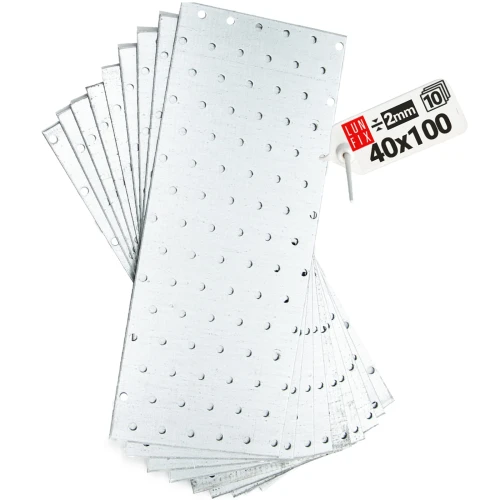 Perforovaná deska 100x40x2 PP2 plochá tesařská spojka 10ks.