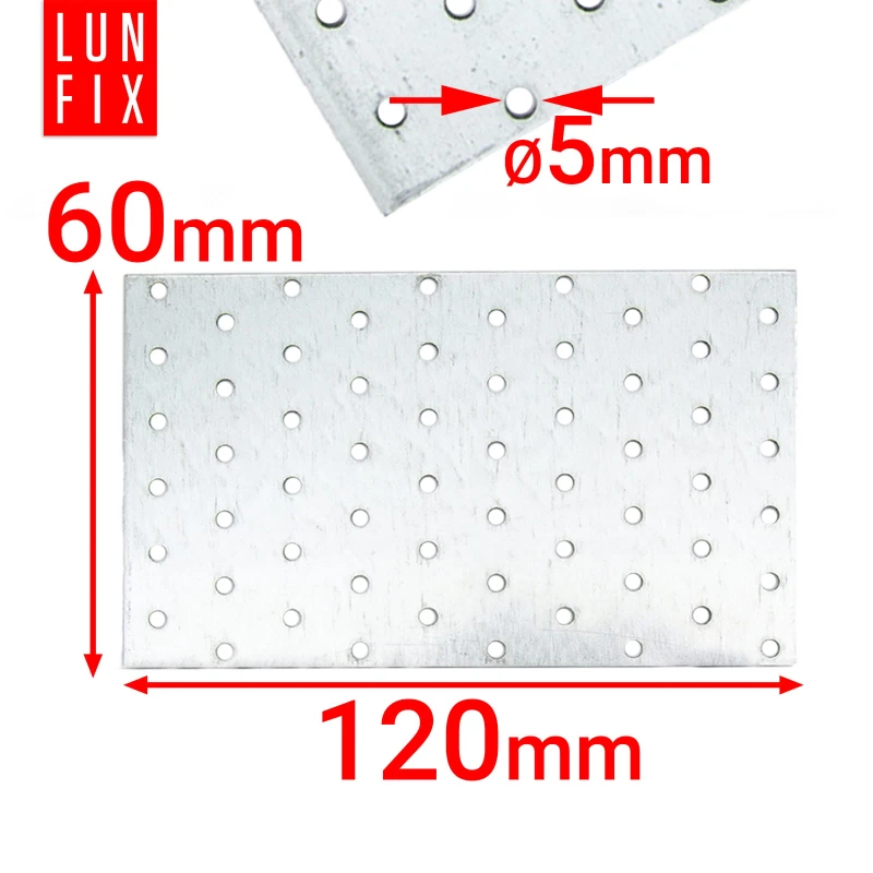 Perforovaná deska 120x60x2 PP6 plochá tesařská spojka 1ks.