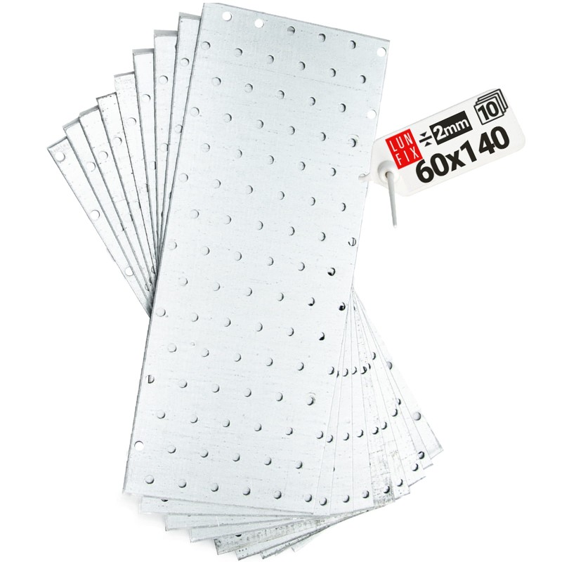 Płytka perforowana 140x60x2 PP8 łącznik ciesielski płaski 10szt.