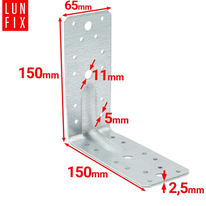 Úhelník s prolisem KP9 150x150x65x2,5 1 ks.