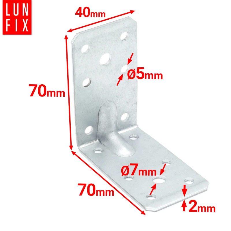 Úhelník s prolisem KPL10 70x70x40x2,0 20 ks.