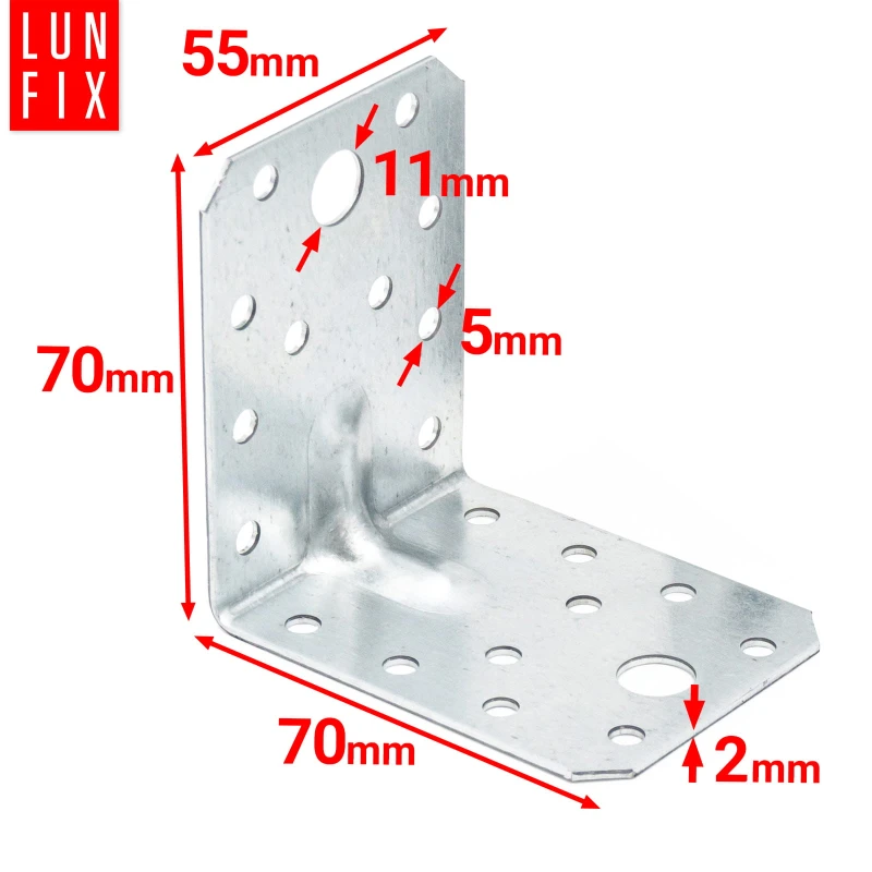 Úhelník s prolisem KPL4 70x70x55x2,0 10 ks.