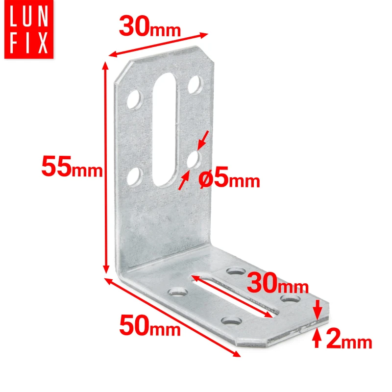 Oboustranný nastavitelný úhelník KRD1 50x55x30x2 mm 10 ks.