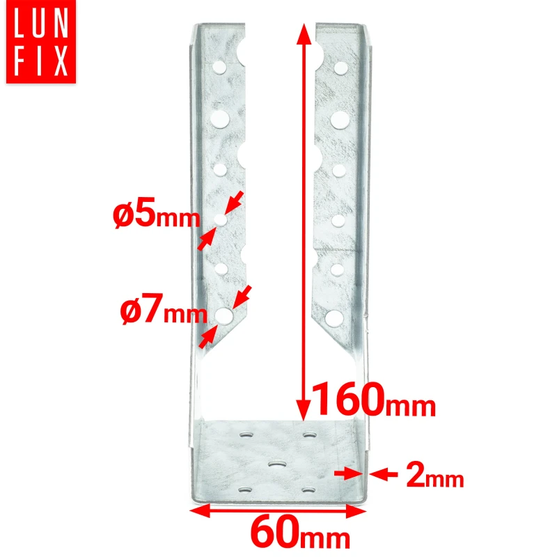 Závěs trámu 60x160x2 mm dělená botka