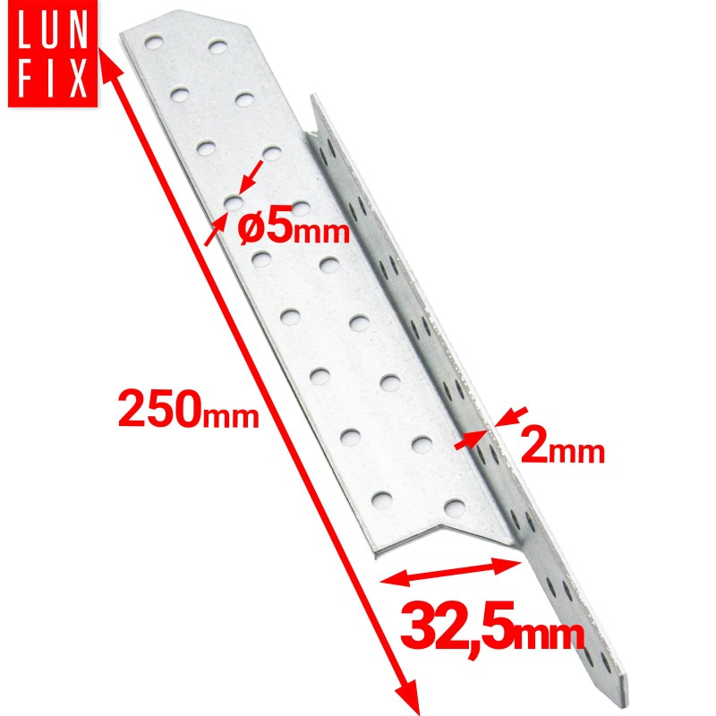 Łącznik krokwiowy LK6 ciesielski 250x32,5 mm PRAWY 10szt.