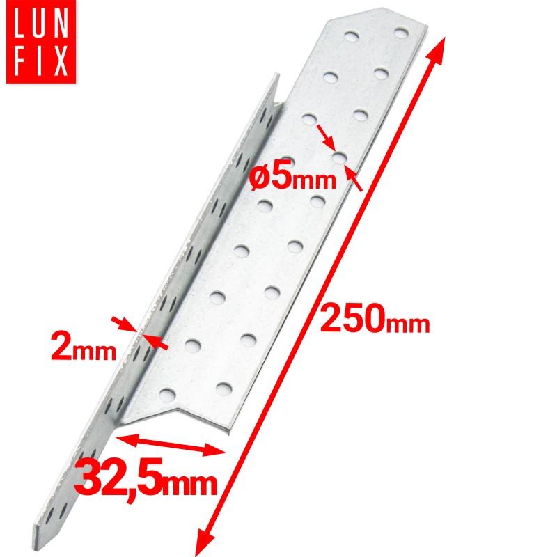 Łącznik krokwiowy LK5 ciesielski 250x32,5 mm LEWY 50szt.
