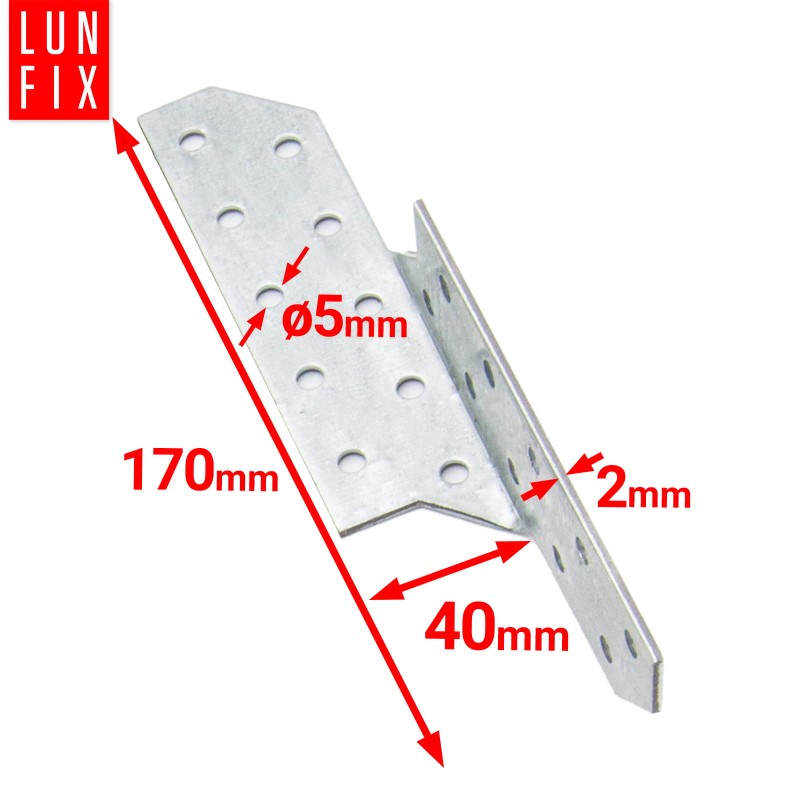 Łącznik krokwiowy LK2 ciesielski 170x40 mm PRAWY 10szt.