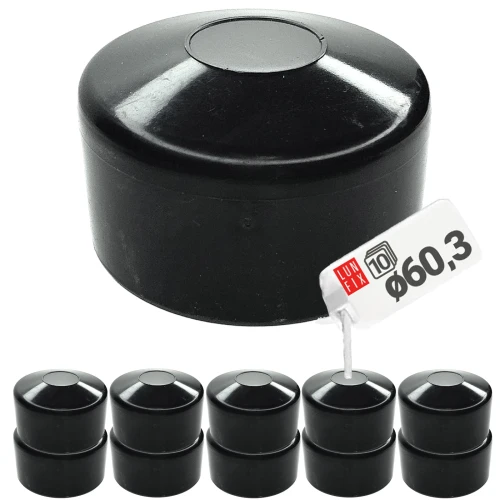 Čepička PVC na sloupek fi60 mm černá 10ks.