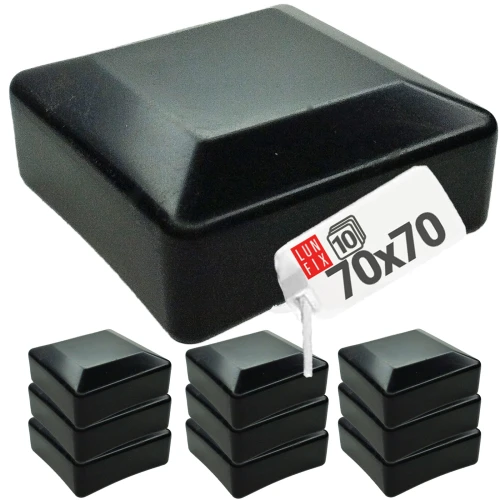 Čepička PVC na sloupek 70x70 mm černá 10ks.