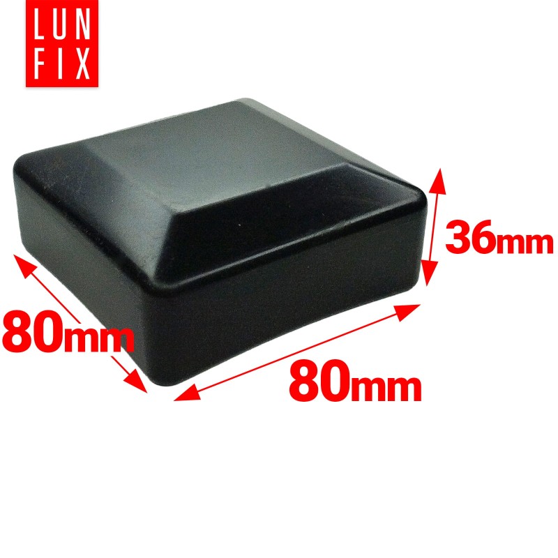 Nasadka na słupek 80x80 mm czarna daszek 10szt.