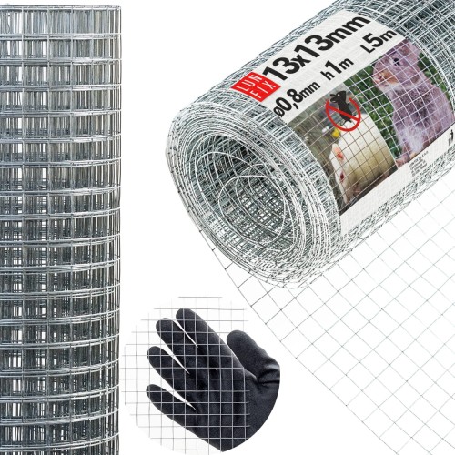 Svařované pletivo proti hlodavcům 100cm 13x13 fi 0,8mm pozinkované 5 m
