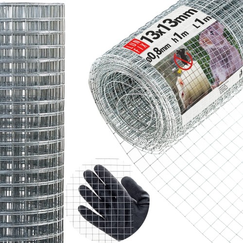 Svařované pletivo proti hlodavcům 100cm 13x13 fi 0,8mm pozinkované 1m