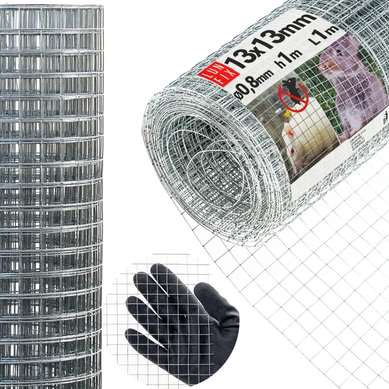 Svařované pletivo proti hlodavcům 100cm 13x13 fi 0,8mm pozinkované 1m