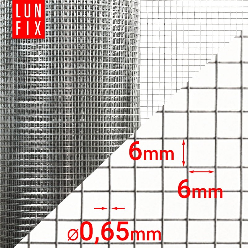 Siatka przeciw gryzoniom 100cm 6x6 fi 0,65mm zgrzewana ocynkowana 5mb