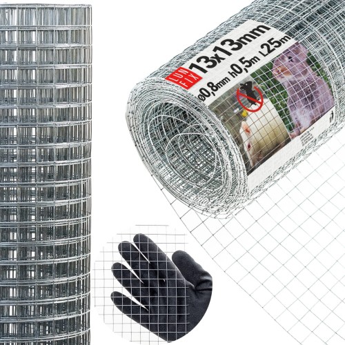 Svařované pletivo proti hlodavcům 50cm 13x13 fi 0,8mm pozinkované 25m