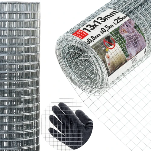 Svařované pletivo proti hlodavcům 50cm 13x13 fi 0,8mm pozinkované 25m
