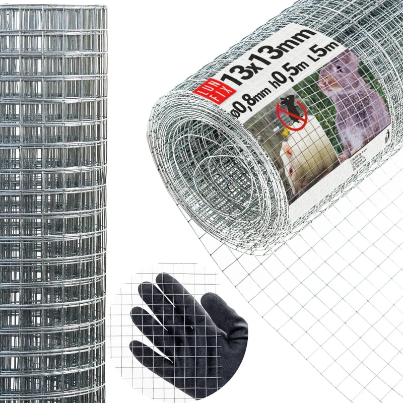 Svařované pletivo proti hlodavcům 50cm 13x13 fi 0,8mm pozinkované 5m