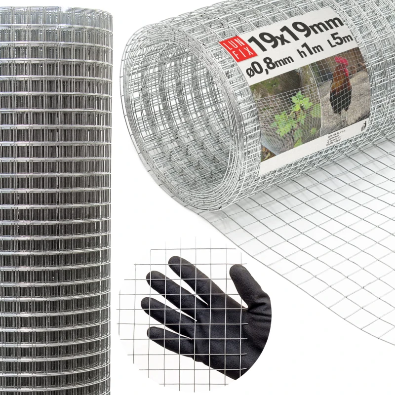 Svařované chovatelské pletivo oko 19x19 drát 0,8mm pozinkované h1m role 5m