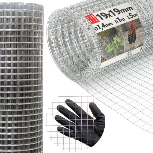 Svařované chovatelské pletivo oko 19x19 drát 1,4mm pozinkované h1m role 5m