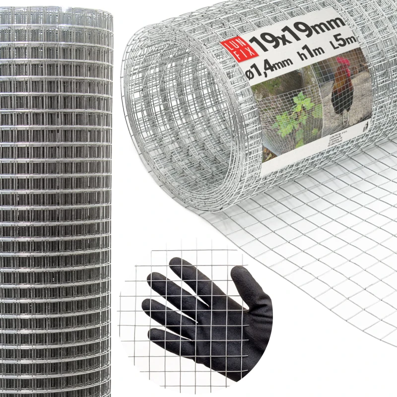Svařované chovatelské pletivo oko 19x19 drát 1,4mm pozinkované h1m role 5m
