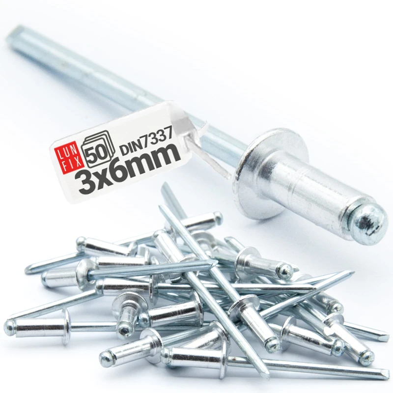 Nýt trhací 3x6mm hliník/ocel se zapuštěnou hlavou 50ks