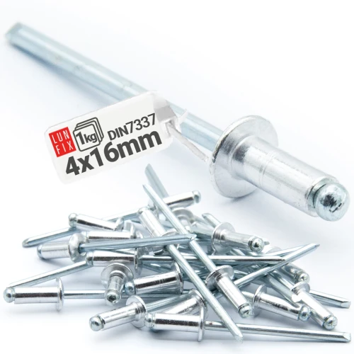 Nýt trhací 4x16mm hliník/ocel se zapuštěnou hlavou 1kg