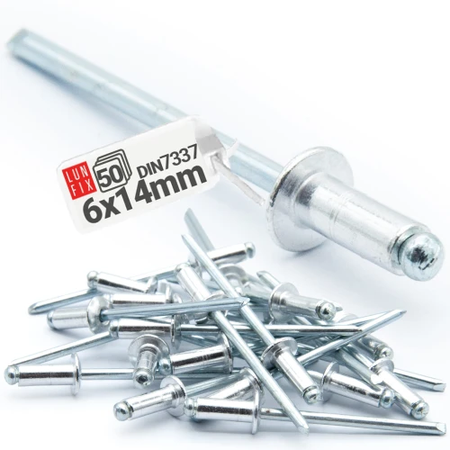 Nýt trhací 6x14mm hliník/ocel se zapuštěnou hlavou 50ks