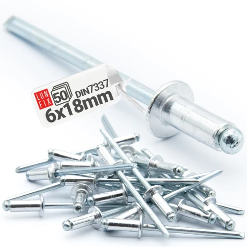 Nýt trhací 6x18mm hliník/ocel se zapuštěnou hlavou 50ks