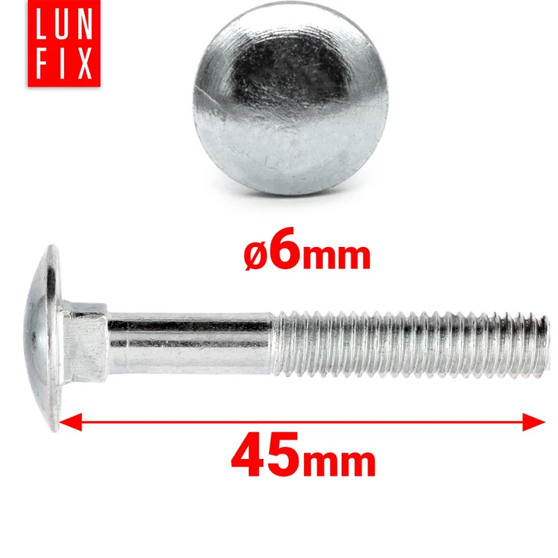 Vrátový šroub M6x45mm pozinkovaný