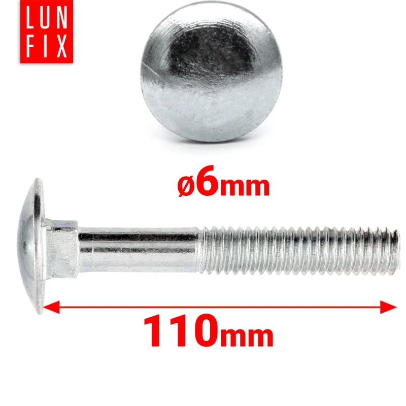 Vrátový šroub M6x110mm pozinkovaný