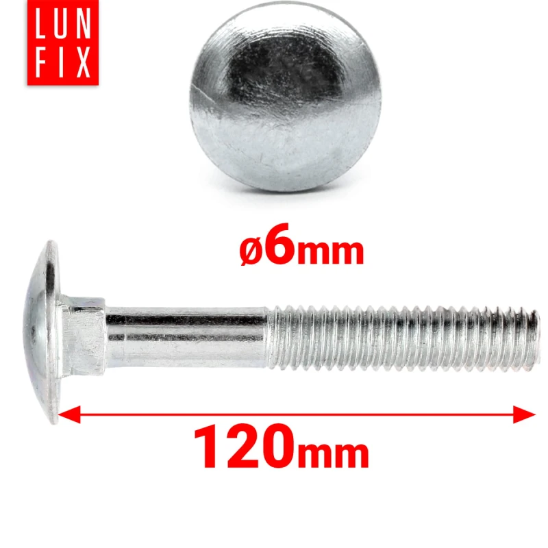 Vrátový šroub M6x120mm pozinkovaný