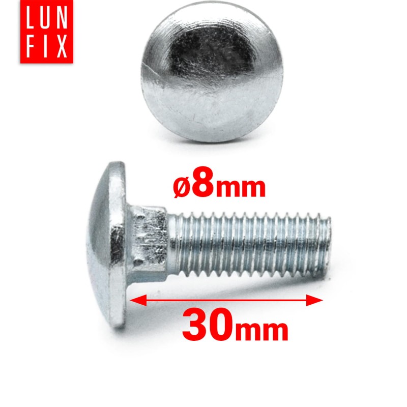 Śruby zamkowe M8x30mm ocynkowane łeb grzybkowy 1kg