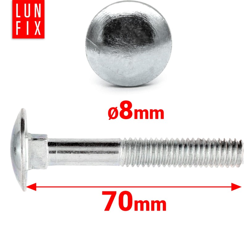 Śruby zamkowe M8x70mm ocynkowane łeb grzybkowy 1kg