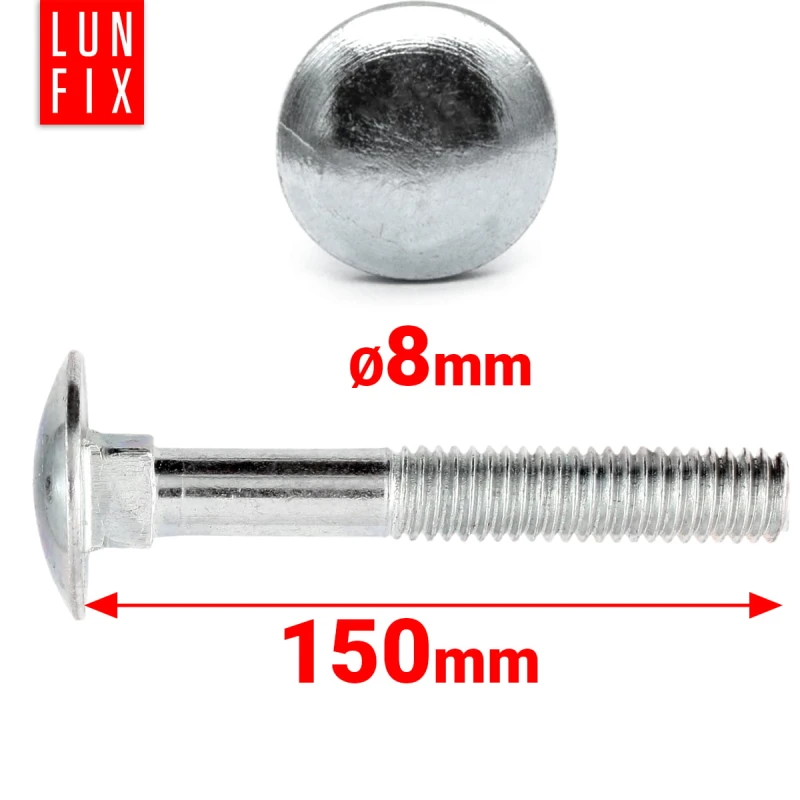 Vrátový šroub M8x150mm pozinkovaný
