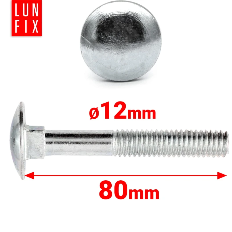 Vrátový šroub M12x80mm pozinkovaný