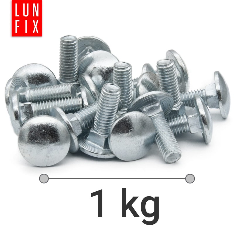 Śruby zamkowe M8x25mm ocynkowane łeb grzybkowy 1kg