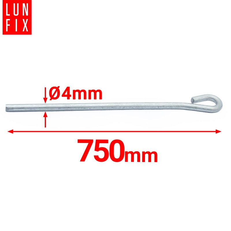 Pręt drut mocujący z oczkiem L 75cm płyta GK 1szt.