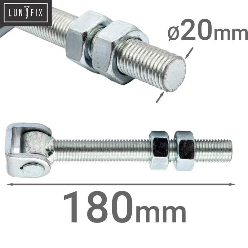 Nastavitelný závěs M20x180 mm dlouhý pro brany, branka a dveře