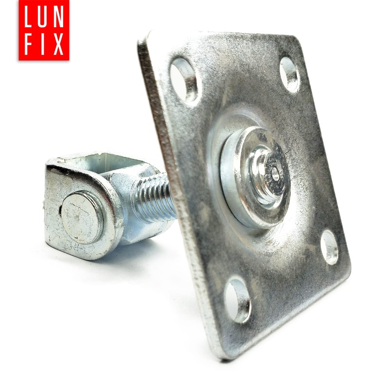Zawias regulowany do bramy furtki M16 z płytą  80x80x3,0 mm